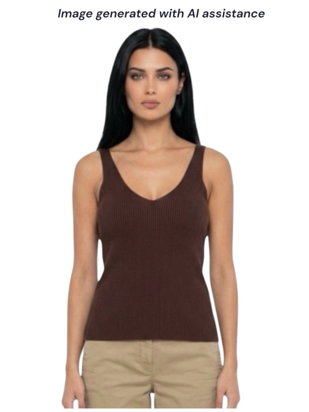 NWT Avenu L knit tank in mocha